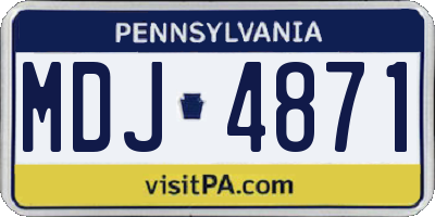 PA license plate MDJ4871