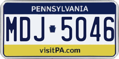 PA license plate MDJ5046