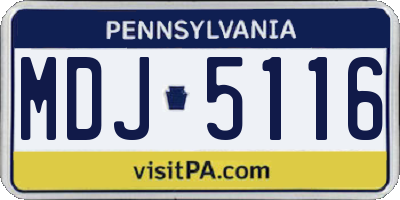 PA license plate MDJ5116