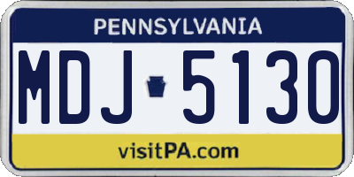 PA license plate MDJ5130