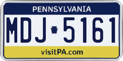 PA license plate MDJ5161