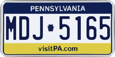 PA license plate MDJ5165