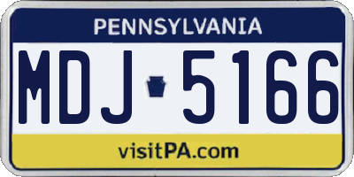 PA license plate MDJ5166