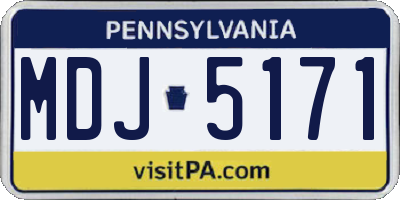 PA license plate MDJ5171