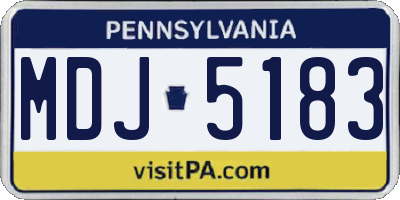 PA license plate MDJ5183