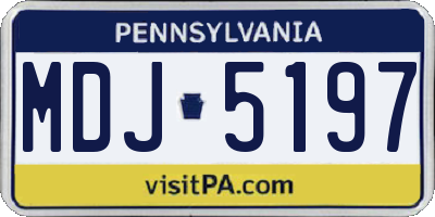 PA license plate MDJ5197