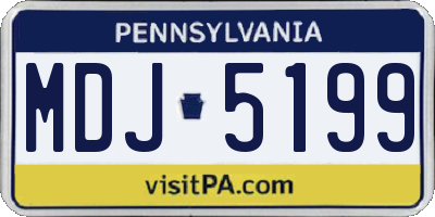 PA license plate MDJ5199