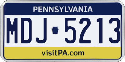 PA license plate MDJ5213