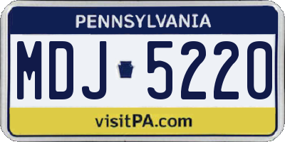 PA license plate MDJ5220