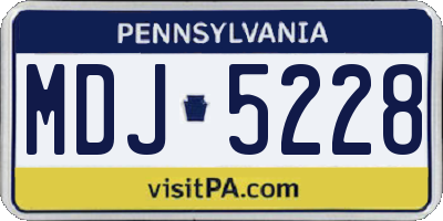 PA license plate MDJ5228