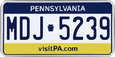 PA license plate MDJ5239