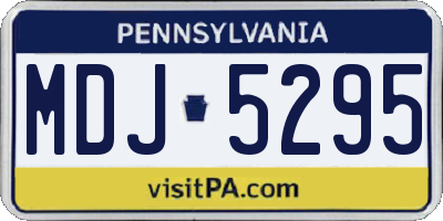PA license plate MDJ5295