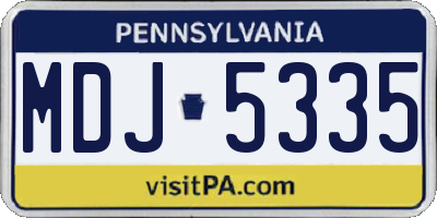 PA license plate MDJ5335