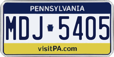 PA license plate MDJ5405