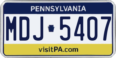 PA license plate MDJ5407