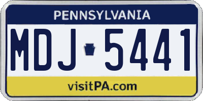 PA license plate MDJ5441