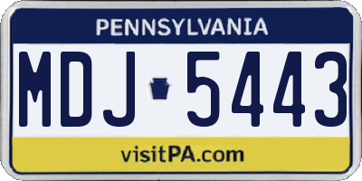 PA license plate MDJ5443