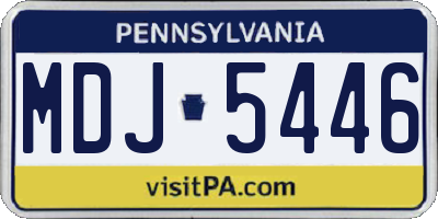 PA license plate MDJ5446