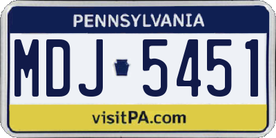 PA license plate MDJ5451