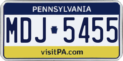 PA license plate MDJ5455