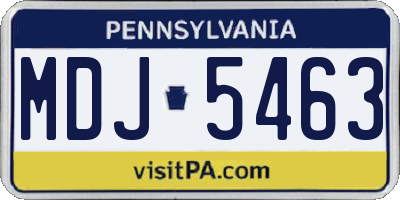 PA license plate MDJ5463