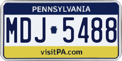 PA license plate MDJ5488