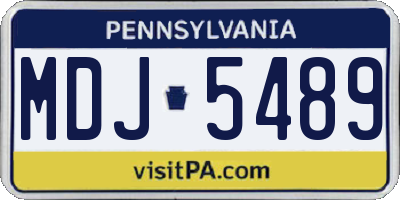 PA license plate MDJ5489