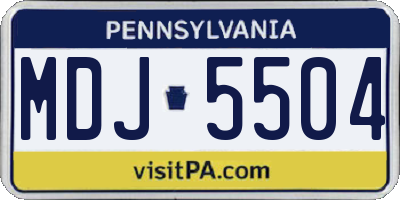 PA license plate MDJ5504