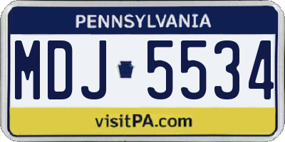 PA license plate MDJ5534
