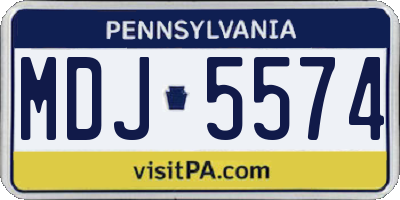 PA license plate MDJ5574