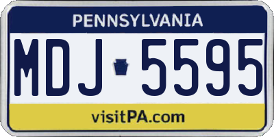 PA license plate MDJ5595