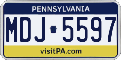 PA license plate MDJ5597
