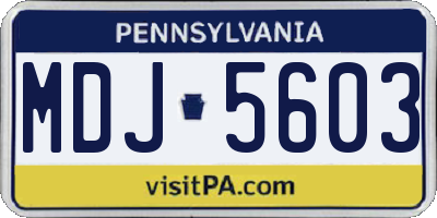 PA license plate MDJ5603