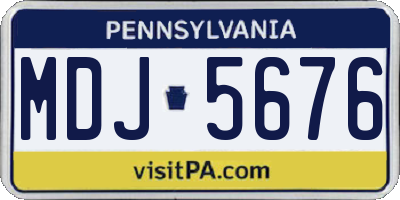PA license plate MDJ5676