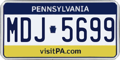PA license plate MDJ5699