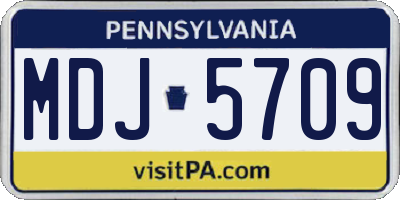 PA license plate MDJ5709