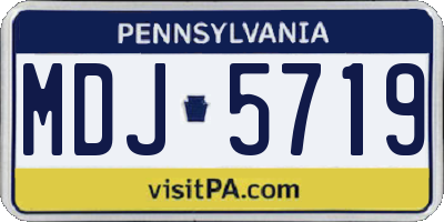 PA license plate MDJ5719