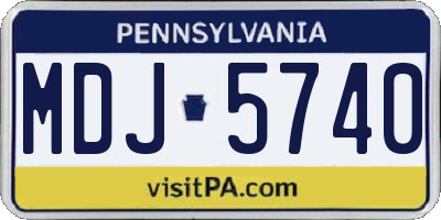 PA license plate MDJ5740