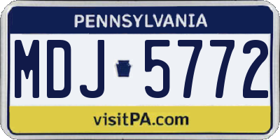 PA license plate MDJ5772