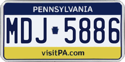 PA license plate MDJ5886