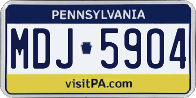PA license plate MDJ5904