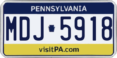 PA license plate MDJ5918