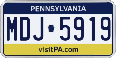 PA license plate MDJ5919