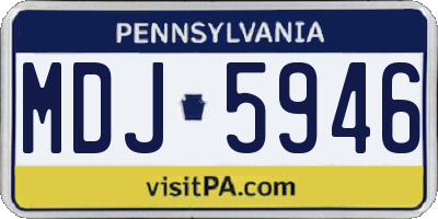 PA license plate MDJ5946