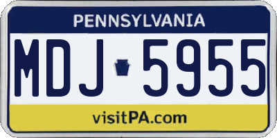 PA license plate MDJ5955