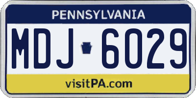 PA license plate MDJ6029