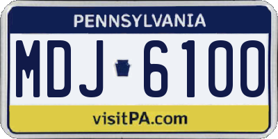 PA license plate MDJ6100