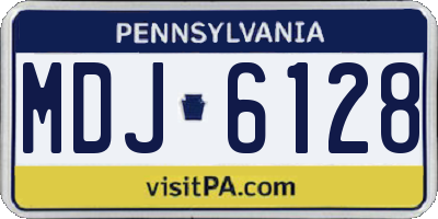 PA license plate MDJ6128