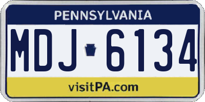 PA license plate MDJ6134
