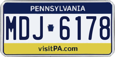PA license plate MDJ6178
